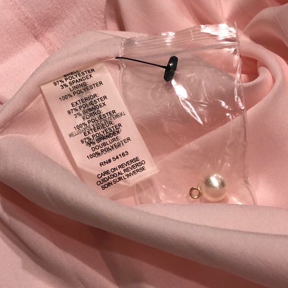 Karl Lagerfeld Pale Pink Pearl Neck Dress Size 6 - Picture 5 of 5